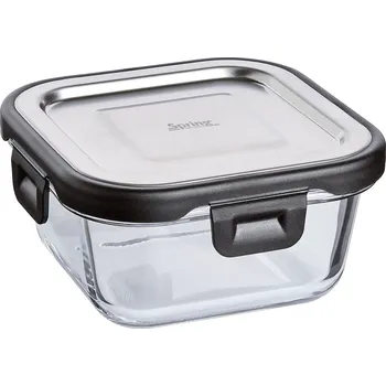 Dóza na potraviny SPRING TOOLS FUSION2+ – dóza na potraviny borosilikátové sklo/nerezová ocel 0,32 l 11,5 x 11,5 x 6 cm