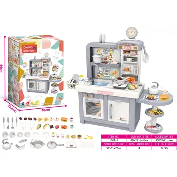 Dětská kuchyňka RKToys Šedá dětská kuchyňka s doplňky