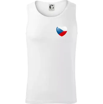 Česká vlajka srdce - pravé prso - Tílko pánské Core - S ( Bílá )