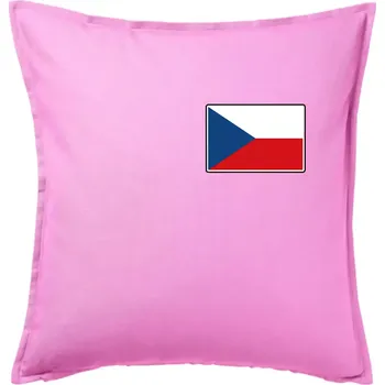 Polštář Česká republika - Vlajka malá - Polštář 50x50 - 50x50 - Pouze potah ( Růžová )