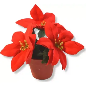 Vánoční dekorace Dekorace - Hvězda vánoční v květníku 3 květy