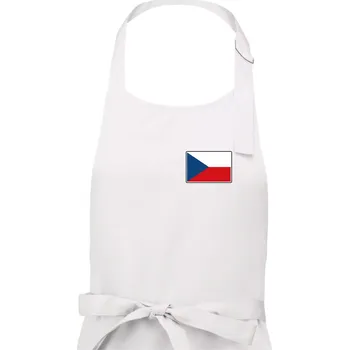 Kuchyňská zástěra Česká republika - Vlajka malá - Dámská zástěra na vaření - Univerzální velikost ( Bílá )