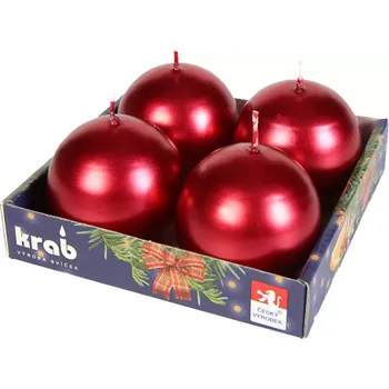 Vánoční dekorace Svíčka koule 60 METALIC 4ks