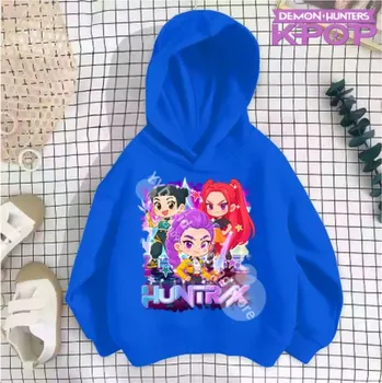 Chlapecký svetr KPop Demon Hunters (Lovkyně démonů) KPop Demon Hunters dětská mikina s potiskem (Huntrix) - mix barev Barva: modrá (18), Velikost: 150