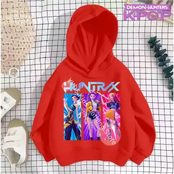 Chlapecký svetr KPop Demon Hunters (Lovkyně démonů) KPop Demon Hunters dětská mikina s potiskem (Huntrix) - mix barev Barva: červená (5), Velikost: 110