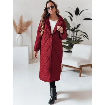 Vínová dámská dlouhá prošívaná bunda WARMISSA TY4918 Velikost: XL