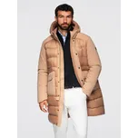 Pánský kabát OMBRE OM-JALJ-0308 BEIGE L