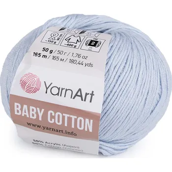 Pletací příze Baby Cotton 50 g, barva 8 (450) modrá ledová