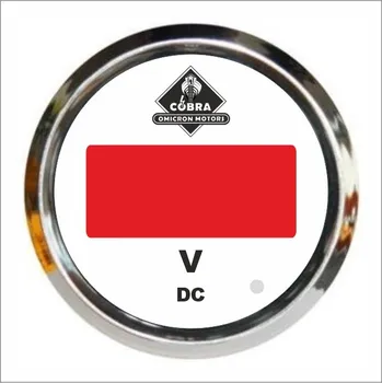 Voltmetr chrom/bílá 85mm