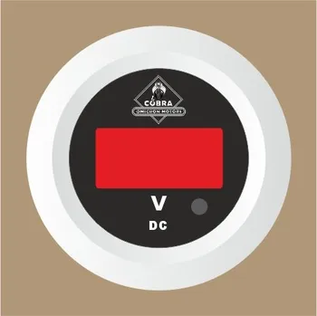 Voltmetr bílá/černá 53mm