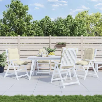 Podsedák vidaXL Podušky na židli s nízkým opěradlem 4 ks krémové oxford