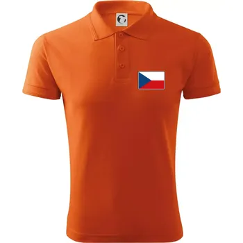 Pánská košile Česká republika - Vlajka malá - Polokošile pánská Pique Polo 203 - 4XL ( Oranžová )