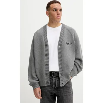 Dámský svetr Kardigan s příměsí vlny Kenzo FF65CA7443LA šedá 09X, vel. L