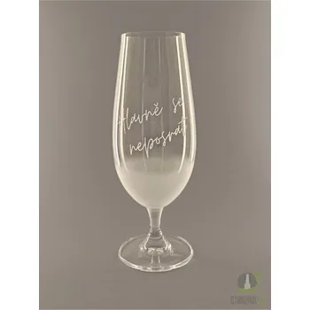 Sklenice Pískovaná sklenice na pivo - Hlavně se neposrat