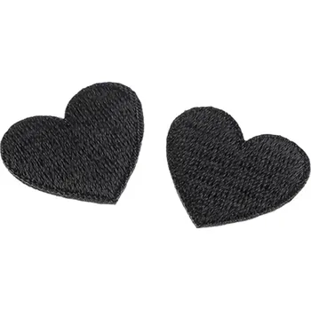 Nažehlovačka Srdíčko černé (Vyšívaná nažehlovačka srdíčko)