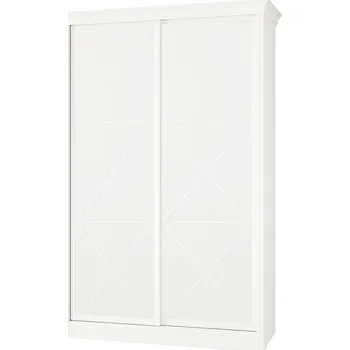 Šatní skříň Skříň Rim-Veneziano 2D 1,4 m bílá s římsou, fasádami DTD (s dekorem)