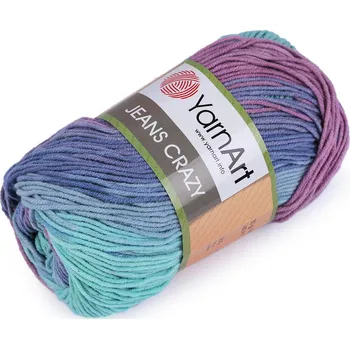 Galanterie Pletací příze Jeans Crazy 50 g, barva 6 (8203) mint modrá