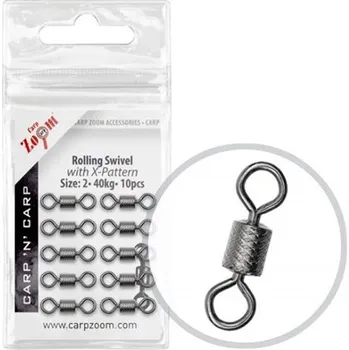 Carp Zoom Obratlík Rolling Swivel with X-Pattern - 10 ks/vel.4