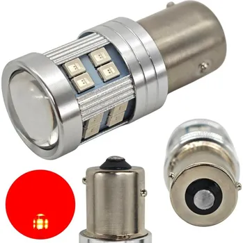Autožárovka PR21W LED BAW15S 12-24V CANBUS žárovka červená motoLEDy 500