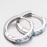 Dámské náušnice stříbro 925 zirkon kruhy s modré kameny PKL-2268
