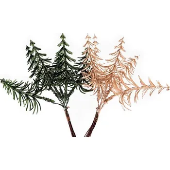 Vánoční dekorace Stromeček na drátku do vánočních věnců a vazeb, zelená