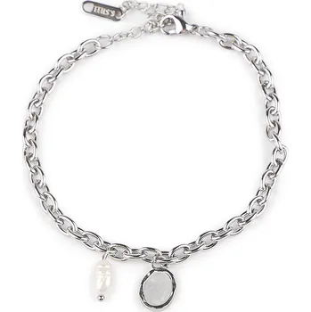 Náramek Náramek z nerezové oceli perleť, perla, barva platina