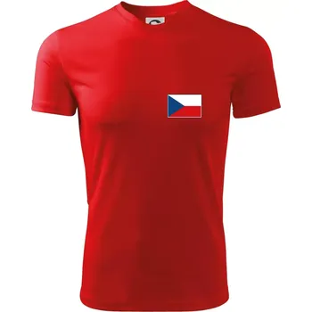 Chlapecké tričko Česká republika - Vlajka malá - Dětské triko sportovní (dresovina) - 122 cm/6 let ( Červená )