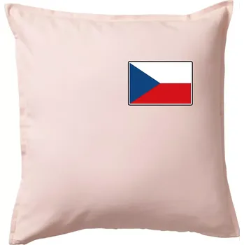 Polštář Česká republika - Vlajka malá - Polštář 50x50 - 50x50 - Včetně výplně ( Světle růžová )