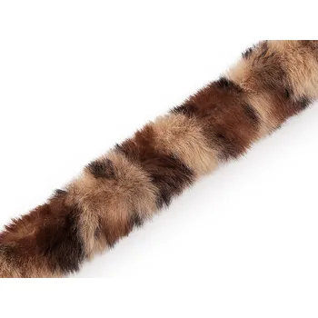Všívací oděvní / dekorační kožešina kulatá, zvířecí vzor šíře 2,5 cm, barva 1 béžová světlá