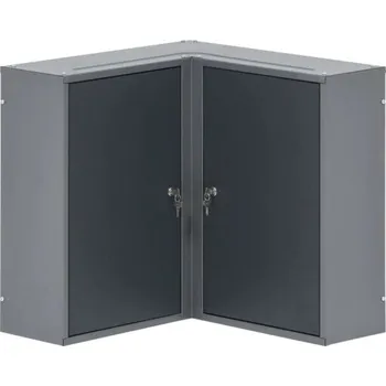 Skříňka na nářadí Rohová závěsná skříňka Küpper 600 x 600 x 600 mm 4 zasunovací dna 2 dvířka antracit šedá