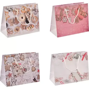 Dárková taška Taška dárková vánoční cukroví 23x10x18 cm 4ASS