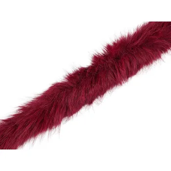 Všívací oděvní / dekorační kožešina kulatá šíře 5 cm, barva 4 bordó sv.
