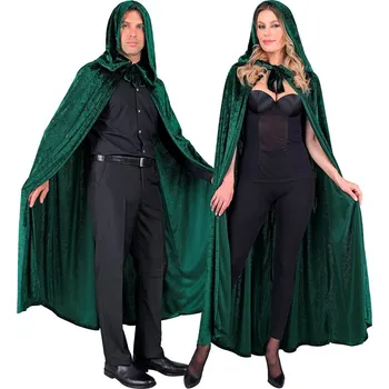 Karnevalový kostým Sametová zelená kápě s kapucí, 140 cm