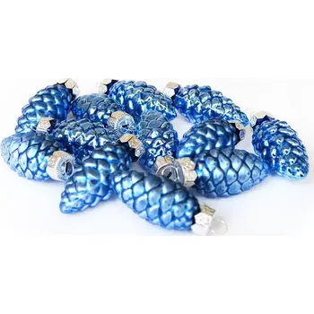 Vánoční dekorace Dekorace - Šiška sklo závěsná 6cm/12ks