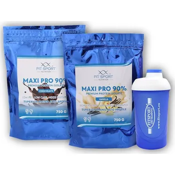 Protein Fit Sport Nutrition 2x Maxi Pro 90% 750g + šejkr Fitsport Chocolate + DÁREK