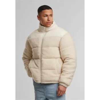 Pánská casual bunda Fabric Mix Teddy Puffer Jacket - whitesand L
