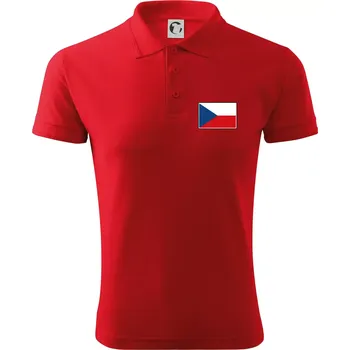 Pánská košile Česká republika - Vlajka malá - Polokošile pánská Pique Polo 203 - M ( Červená )