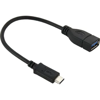 Datový kabel Přepojka / redukce USB-C samec na USB-A 3.0 samice - 25cm - černá