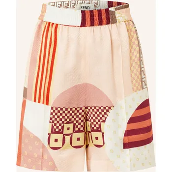 Dámské kraťasy Fendi Dámské Hedvábné Šortky, bílá / žlutá / červená, 36