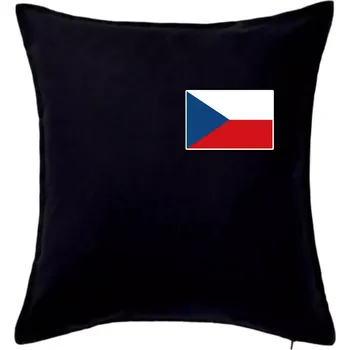 Polštář Česká republika - Vlajka malá - Polštář 50x50 - 50x50 - Pouze potah ( Černá )