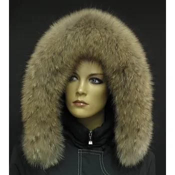 Špongr Kožešina lem / límec na kapuci z mývalovce 3096 NATUR