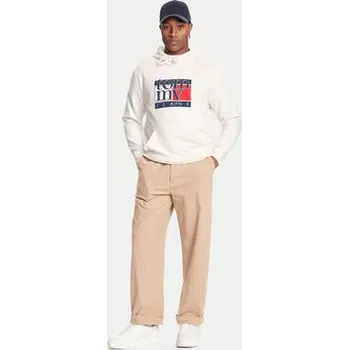 Pánská mikina Tommy Jeans Mikina DM0DM22092 Bílá Relaxed Fit XL