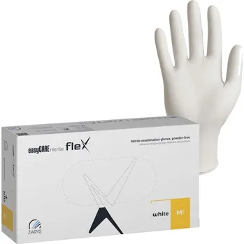 Vyšetřovací rukavice Zarys easyCARE FLEX bílé (100 ks) Velikost: M