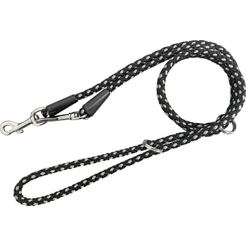 Vodítko pro psa HUHUBAMBOO vodítko UZLÍK přepínací lanové 1x240cm, černo-šedé