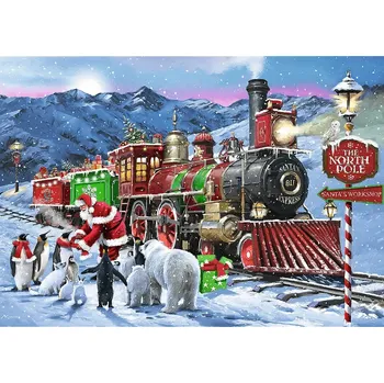 Puzzle Trefl Puzzle Premium Plus Tea Time: Vánoční vlak 1000 dílků