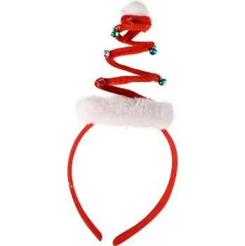 Karnevalový doplněk Rappa Čelenka vánoční červená s rolničkami