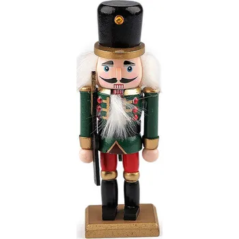 Vánoční dekorace Prima-obchod Vánoční dřevěný vojáček / louskáček 15 cm zelená