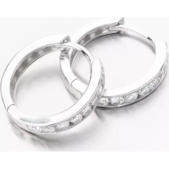 Náušnice Dámské náušnice stříbro 925 zirkon kruhy 17 mm PKL-2282