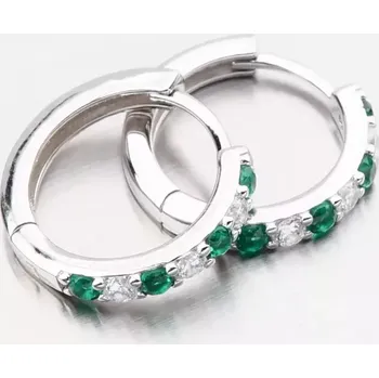 Náušnice Dámské náušnice stříbro 925 zirkon kruhy se zelené kameny PKL-2275