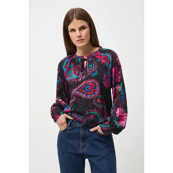 Dámská halenka Halenka Medicine dámská, černá barva, vzorovaná RW25-BDD602 99C, vel. L